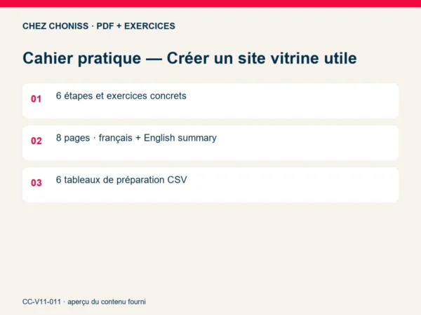 Cahier pratique — Créer un site vitrine utile