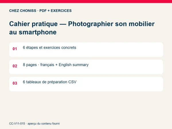 Cahier pratique — Photographier son mobilier au smartphone