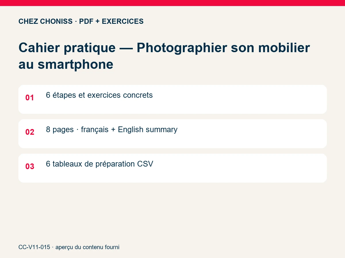 Cahier pratique — Photographier son mobilier au smartphone