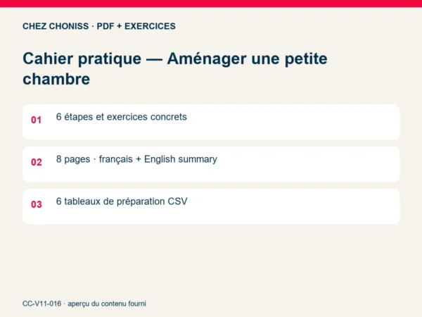 Cahier pratique — Aménager une petite chambre