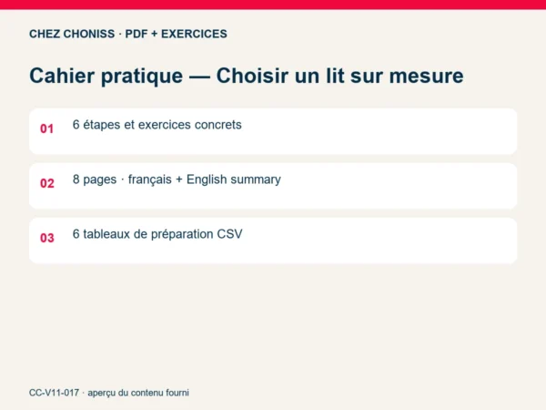 Cahier pratique — Choisir un lit sur mesure