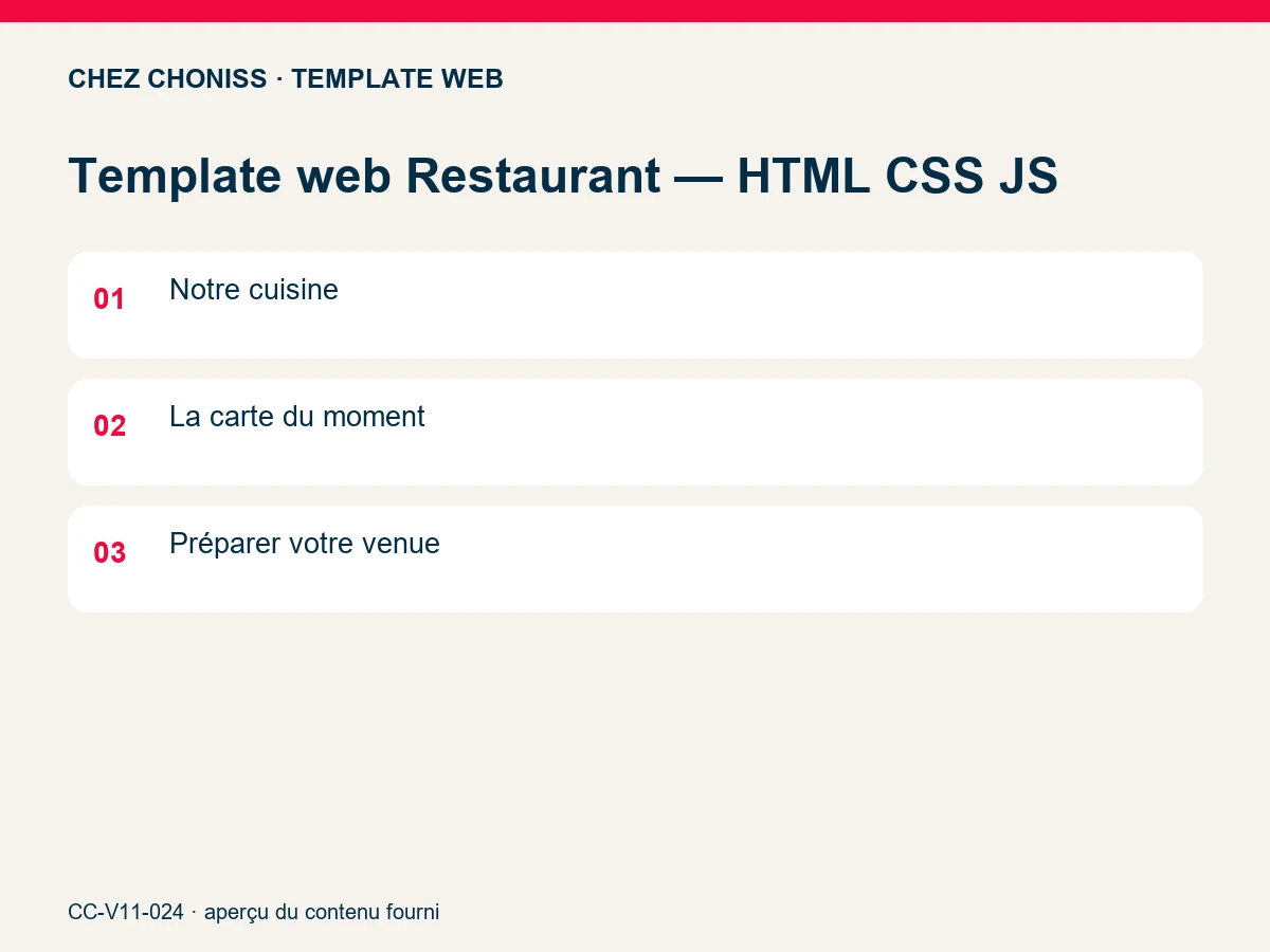 Template web Restaurant — HTML CSS JS