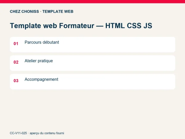 Template web Formateur — HTML CSS JS