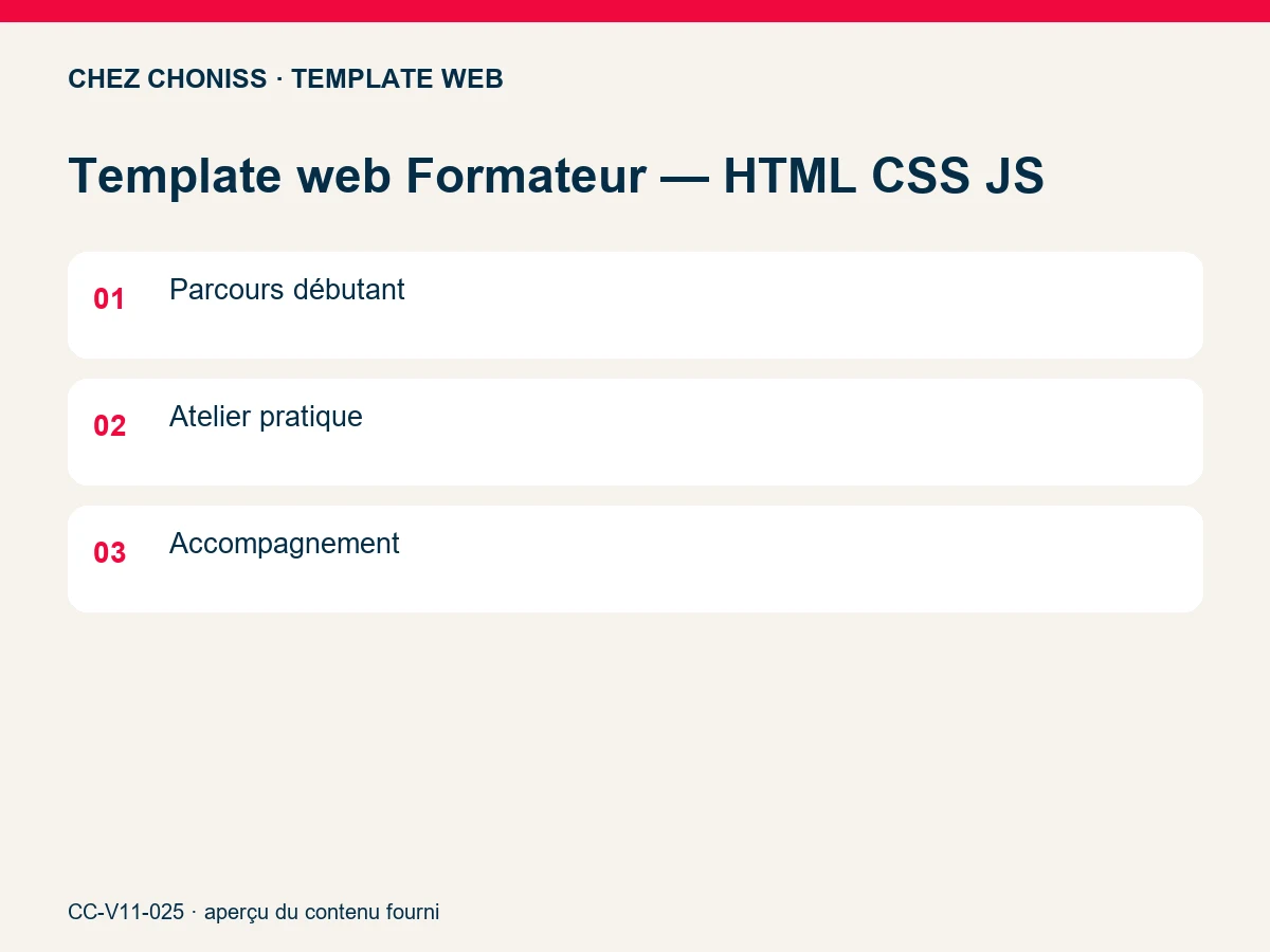 Template web Formateur — HTML CSS JS
