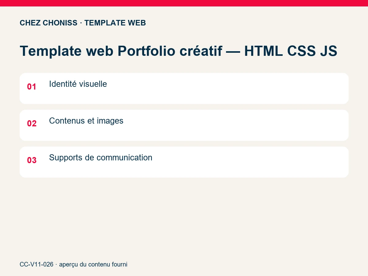 Template web Portfolio créatif — HTML CSS JS