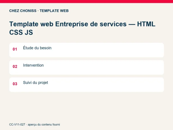 Template web Entreprise de services — HTML CSS JS