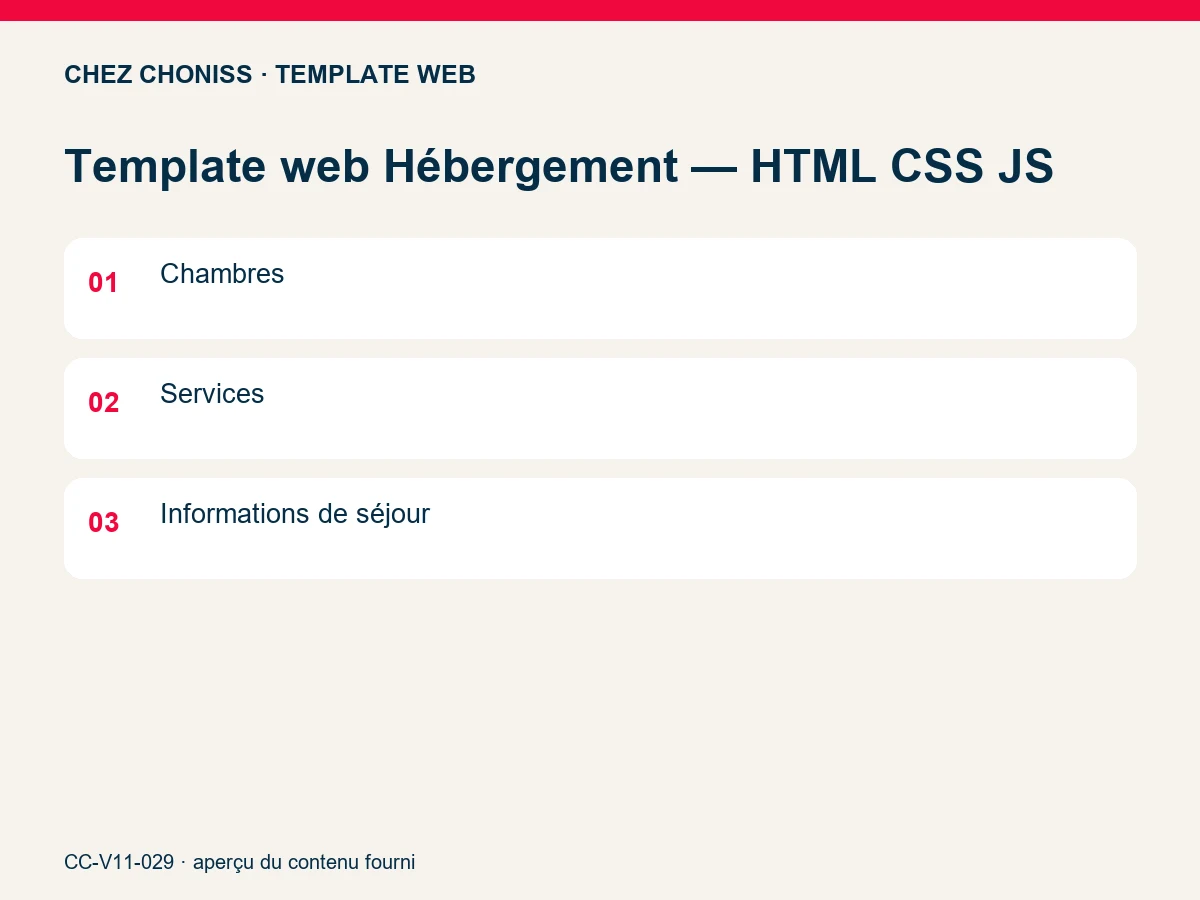 Template web Hébergement — HTML CSS JS