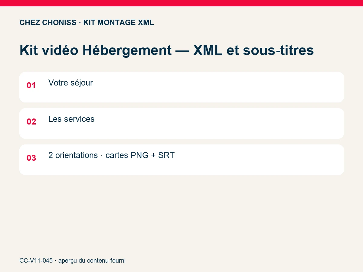 Kit vidéo Hébergement — XML et sous-titres