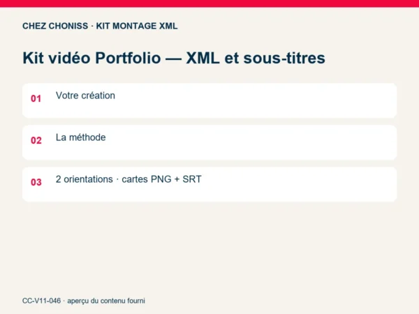 Kit vidéo Portfolio — XML et sous-titres