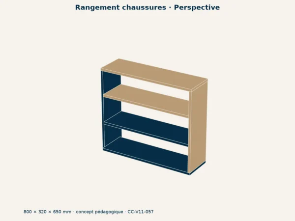 Maquette 3D — Rangement chaussures (DAE OBJ)