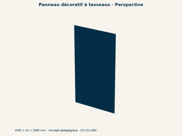 Maquette 3D — Panneau décoratif à tasseaux (DAE OBJ)