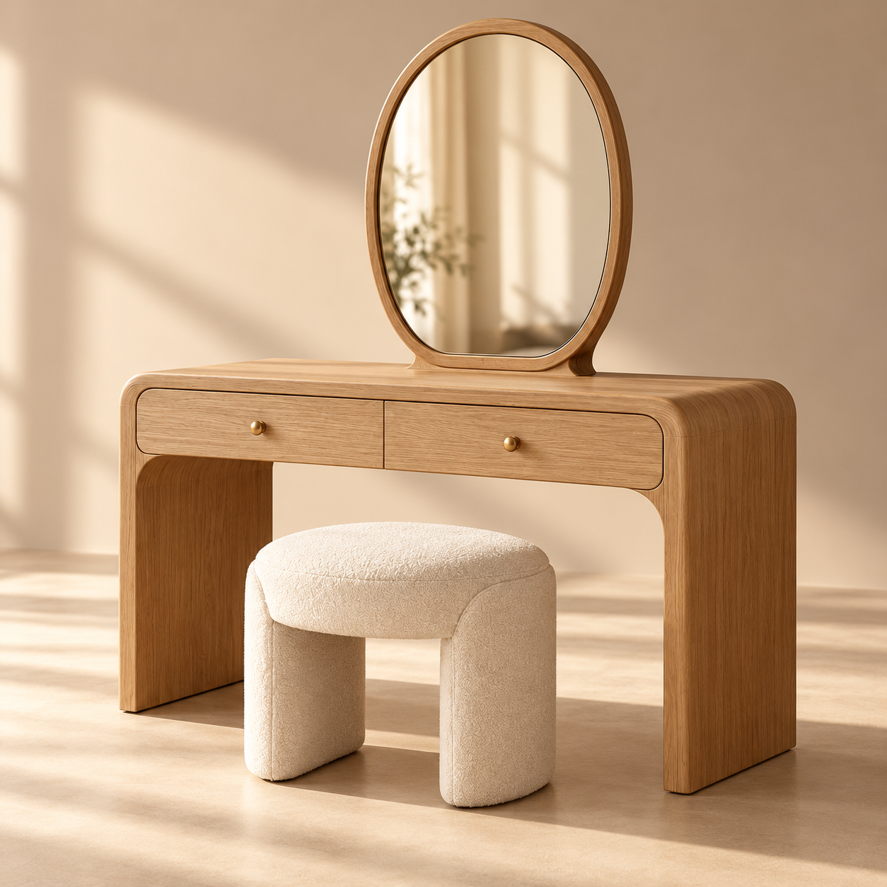 Coiffeuse Mira — vue en perspective — visuel d’inspiration généré