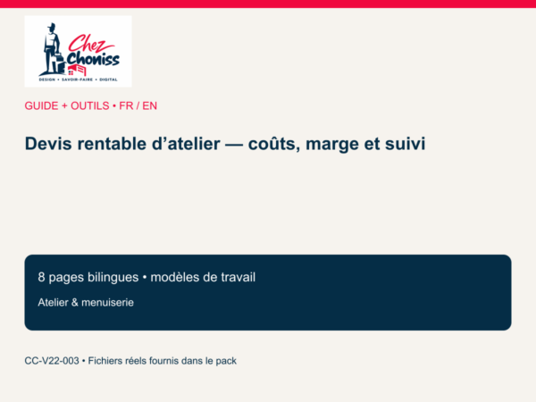 Devis atelier — coûts, marge et exercices corrigés